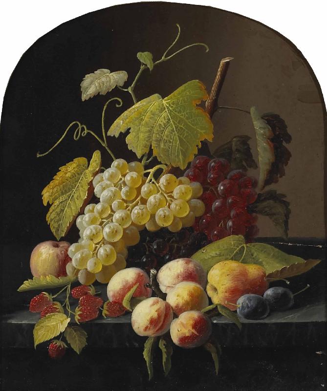 Severin Roesen A Still Life with Grapes oil painting image